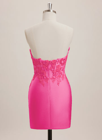 Sheath/Column V-Neck Short Jersey Mini Dress With Sequins